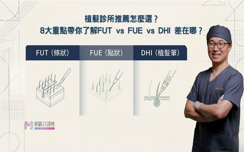 植髮診所推薦怎麼選? 8大重點帶你了解FUT / FUE / 植髮筆（DHI）差別